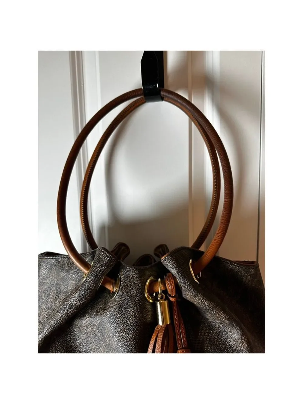 Women's Michael Kors Brown Tan Monogram Shoulder Bag One Size